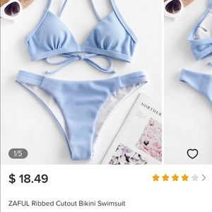 zaful ribbed cutout bathing suit